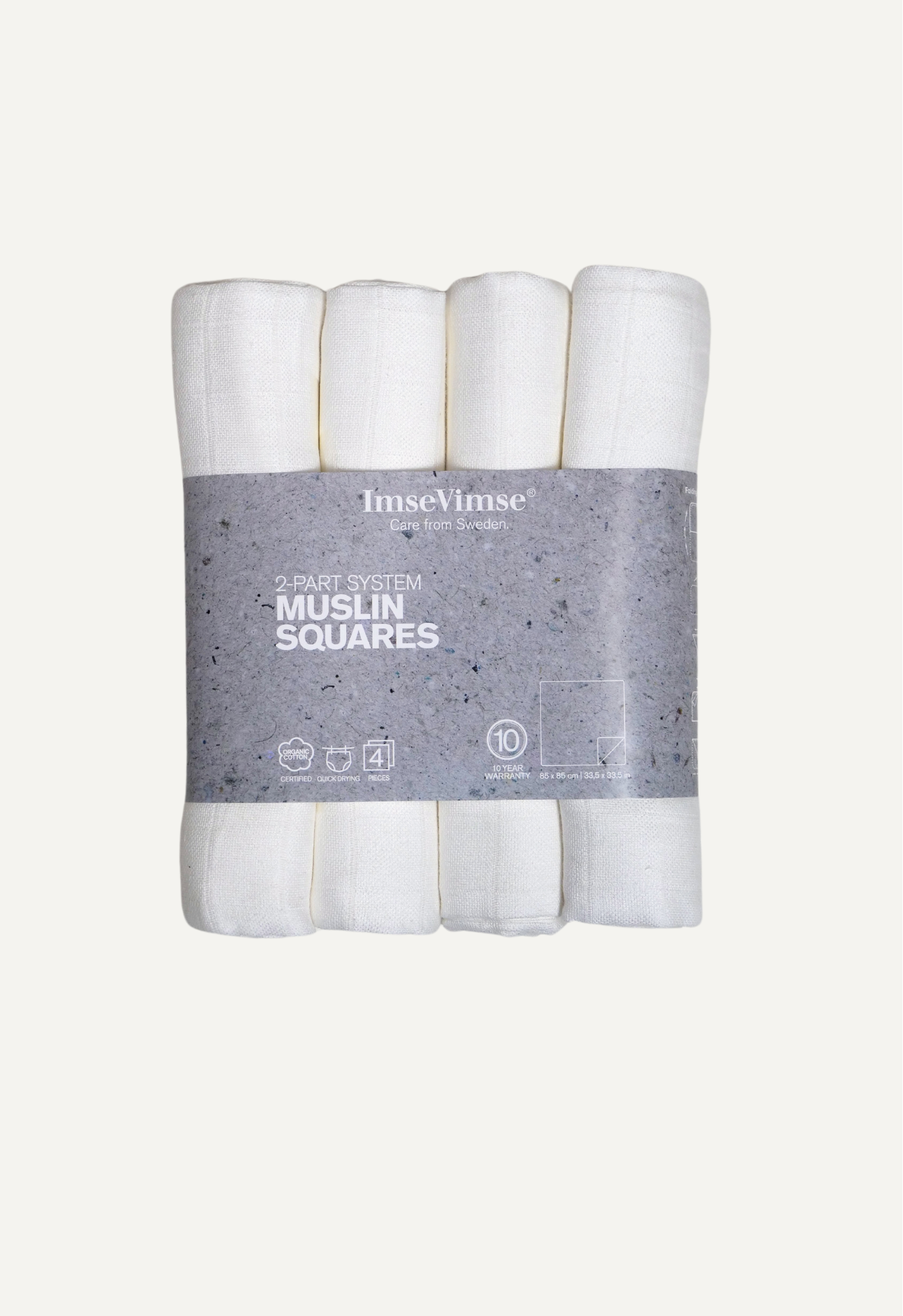 Muslin Squares - Vit - 4p 