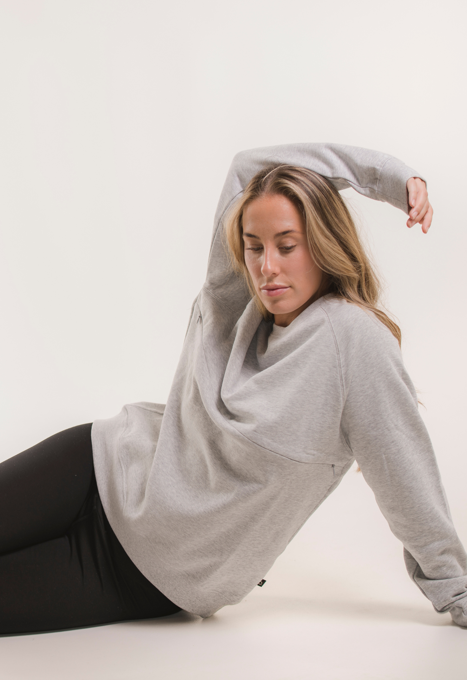 Sweatshirt med amningsfunktion - Grey melange