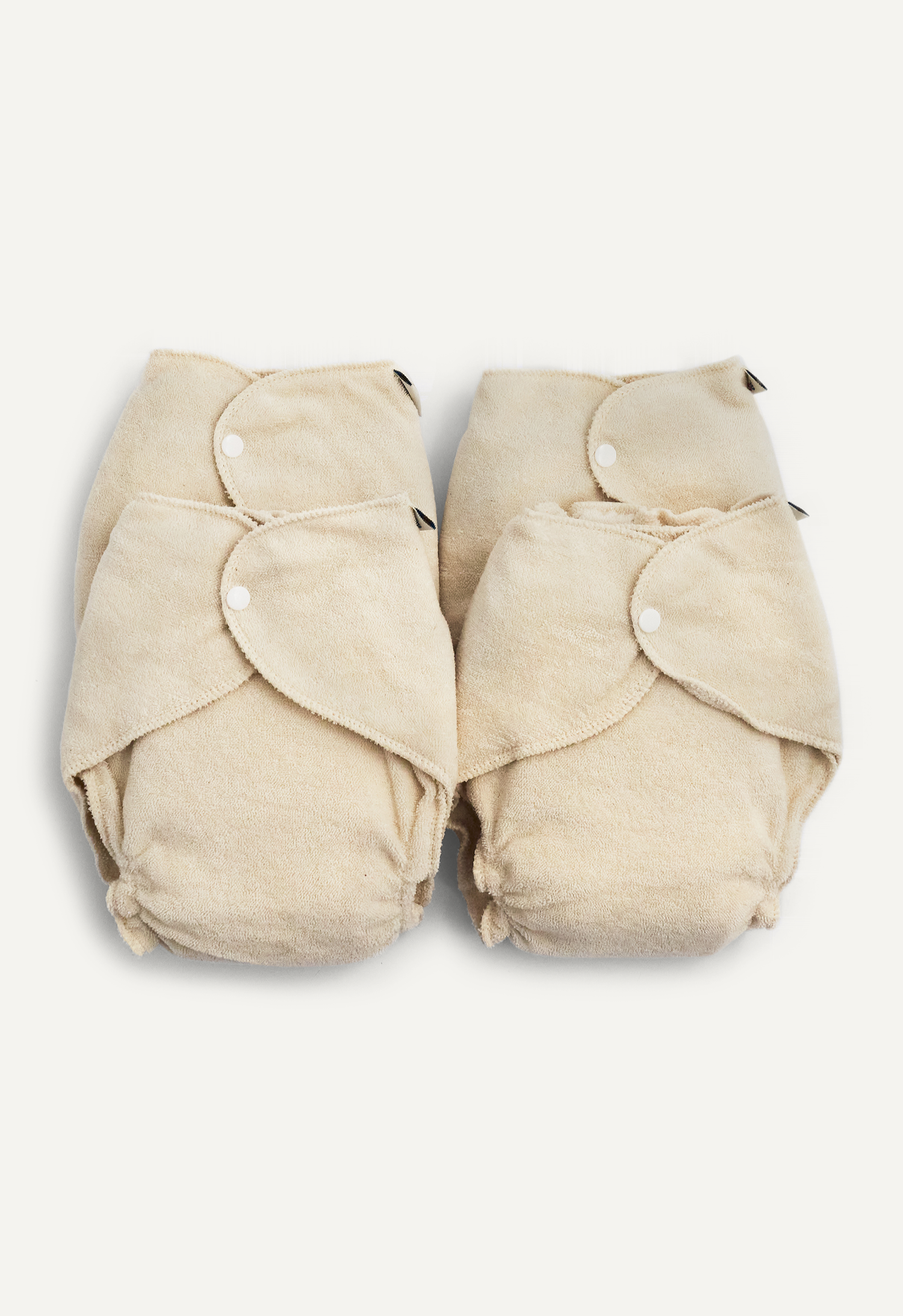 Tygblöja i frotte - Newborn - Beige - 4 pack